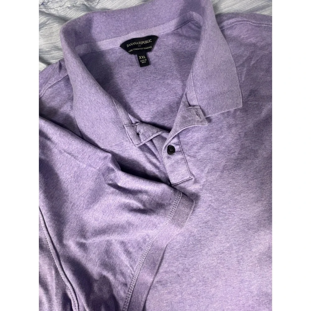 Banana Republic Luxe Touch‎ Performance Polo Shirt Mens XXL Heather Purple
